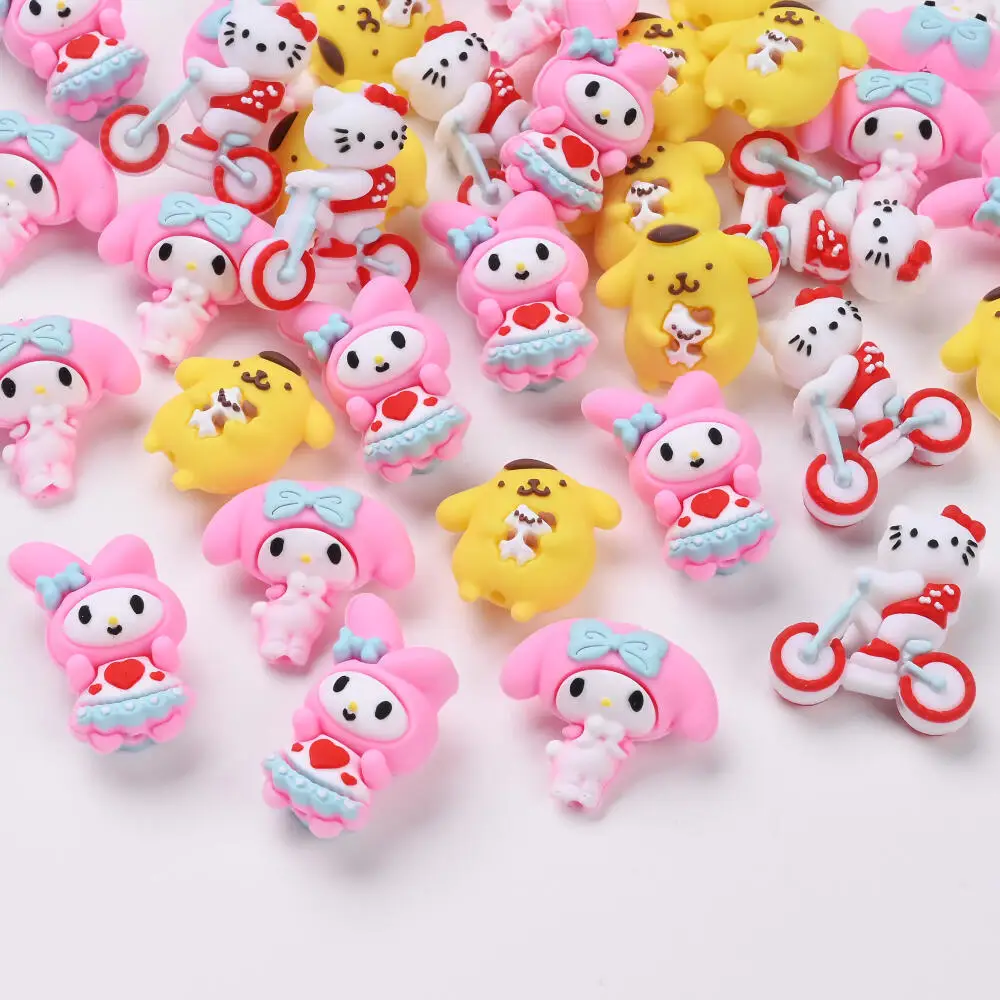 

4 шт. силиконовые бусины на тему Sanrio, 3D бусины с ролевым фокусом для DIY, цепочки для сосок ручной работы, ожерелья, браслеты, изготовление ювелирных изделий