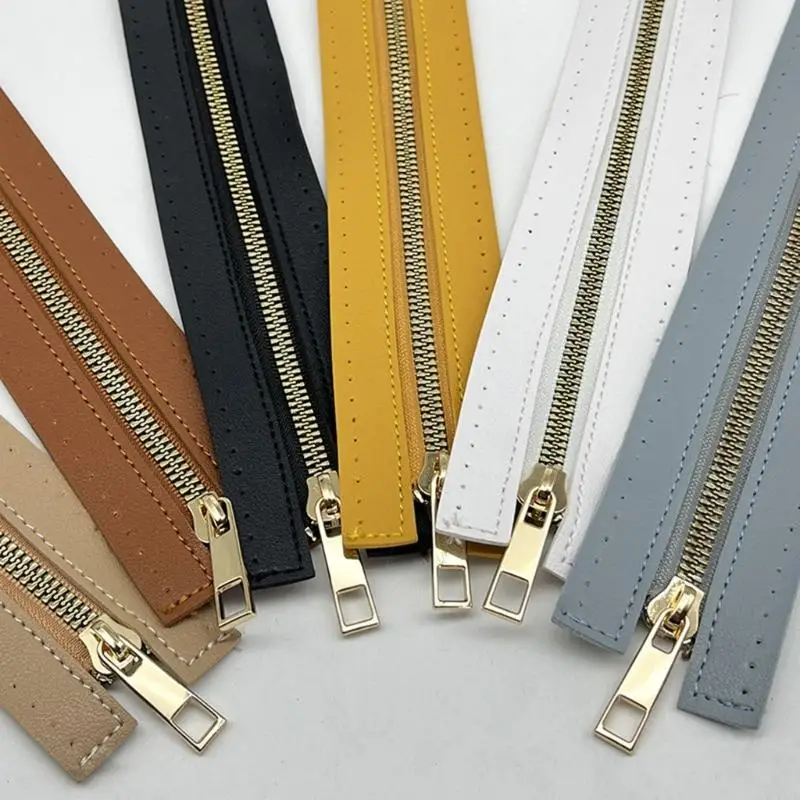 77JB PU الجلود السوستة All-Matching Bag Hardware Accessories Metal Zipper 30cm