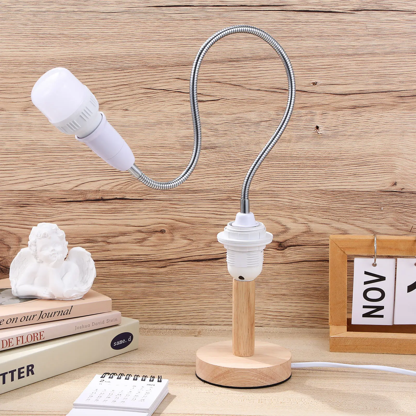 

60Cm E27 To E27 Light Bulb Extender Flexible Gooseneck Lamp Converter For Home Office Lighting Bulb Extender Socket Light Socket