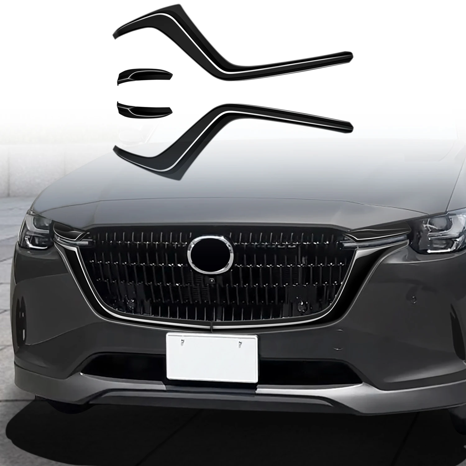 

4 шт., передняя Центральная решетка гриля для Mazda CX-60 CX60 2022-2024