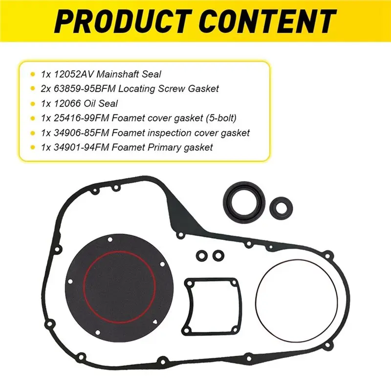Multi-Purpose For Twin Cam Bagger Touring 1999-2006 Primary Gasket Kit Set W/Seals 34901-94, 34901-94A, 34901-94B, 34901-