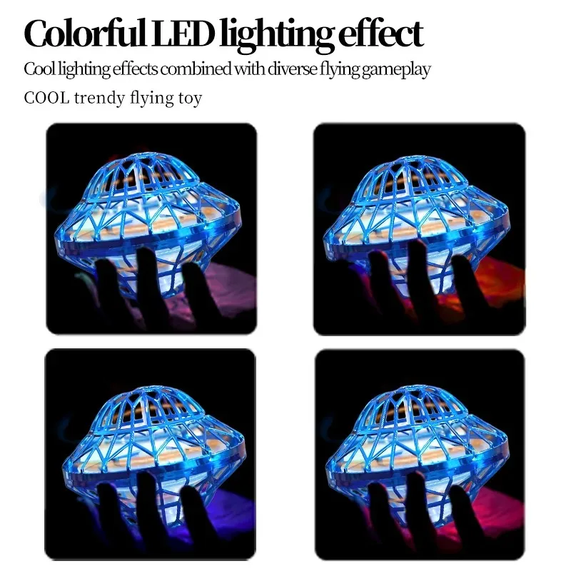 Vliegende Spinnerbal Boomerang Speelgoed 360° ° Roterende magie met LED-verlichting Drone Hover Ball Stress Release Fidget Toy Kids Family Gift