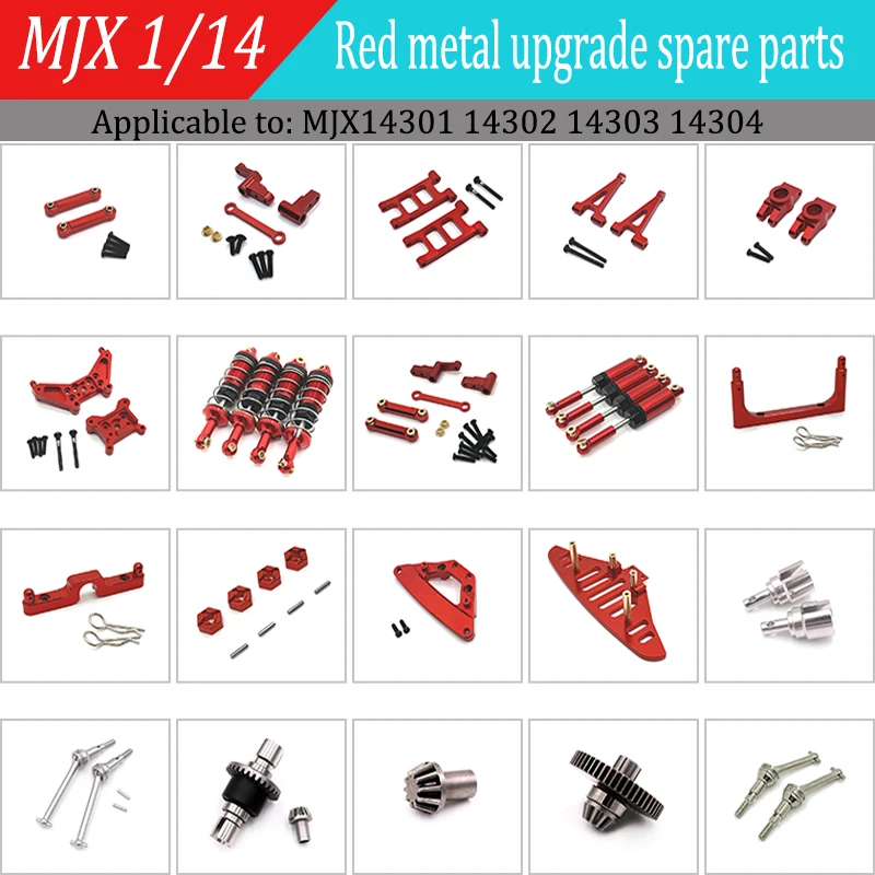 Metal Upgrade Parts For MJX Hyper Go 14301 14302 14303 RC Car Modified Accessories Differential Shock Absorber Tires Spare Parts