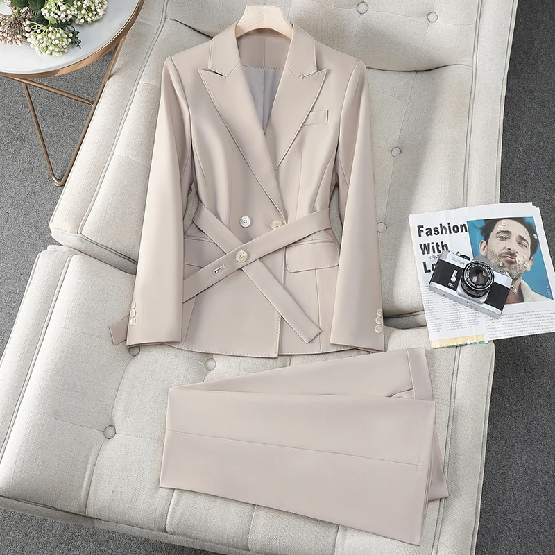 

Fashion Newest Commuter Blazer Pants Set for Woman 2Pieces Sets Autumn 2025 Elegant Lady Jacket and Trousers Suitкостюм