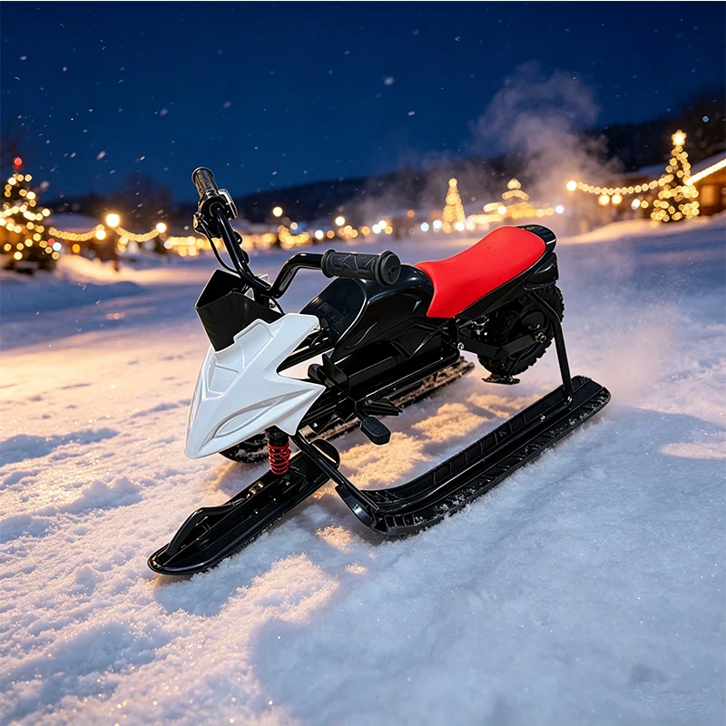 Children Snow Scooter Ride on Snow Vehicle with Shock Spring Winter Sports Sled Toy