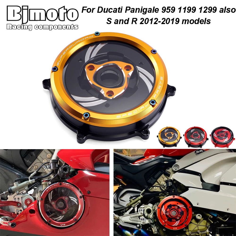 

Racing Clear Clutch Cove r& Spring Retainer R For Ducati Panigale 959 1199 1299 2012-2019 Motorcycle Accessories Engine Parts