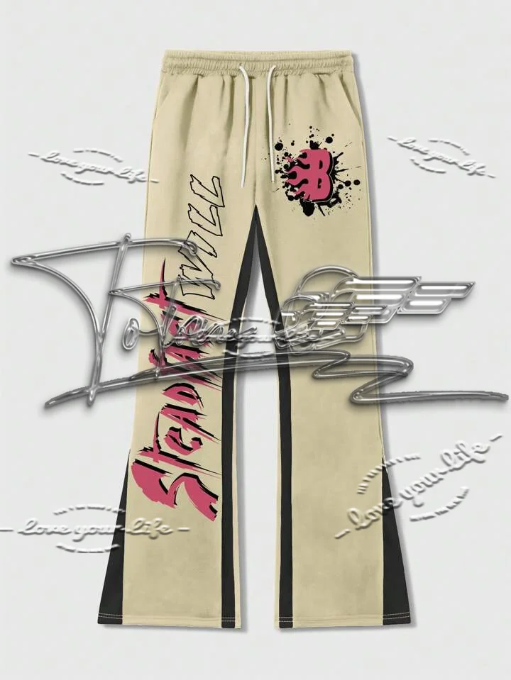 

Мужские лоскутные спортивные штаны в уличном стиле 2026, уличный стиль в стиле ретро