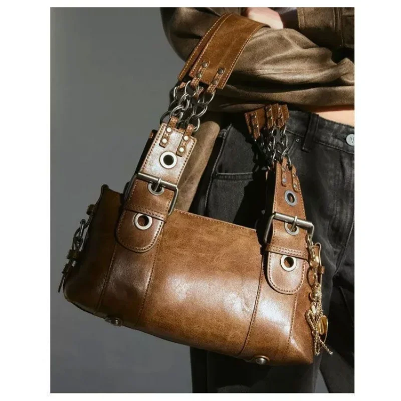 Retro Old Locomotive Bag American Large Capacity Shoulder Bag High Quality Individuality Handbag Versatile Underarm Bag