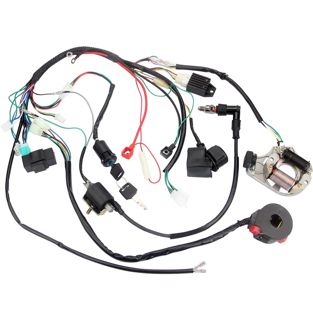 Complete Electrics Wiring Harness CDI Coil For Kawasaki KLX Chinese Dirt Bike ATV QUAD 49cc 50cc 80cc 90cc 100cc 110cc 125cc