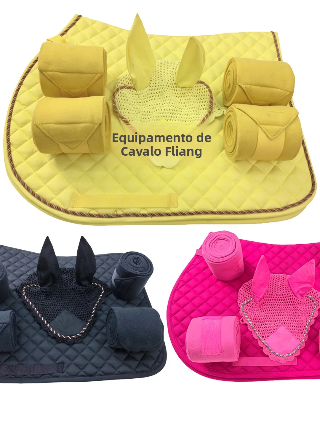 british-style-fleece-equine-saddle-pad-set-with-leg-wraps-combined-jumping-saddle-pad-equestrian-sports-equitation-equipment