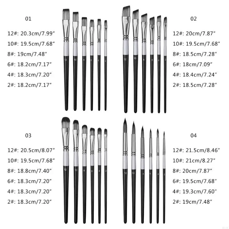 W89C 6PCS فنانين محمولين للفرشاة الطلاء برسم فرشاة عيد الفصح لوازم عيد الفصح لتلوين بيض الفصح.