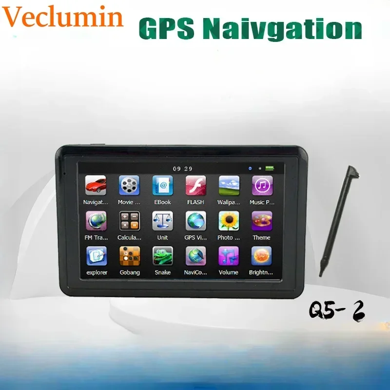 

Veclumin Q5-2 MP3 MP4 5 "HD Автомобильная GPS-навигация 4 Гб устройство с сенсорным экраном USB Автомобильное зарядное устройство новейшая Карта Европы США Канады солнцезащитный козырек