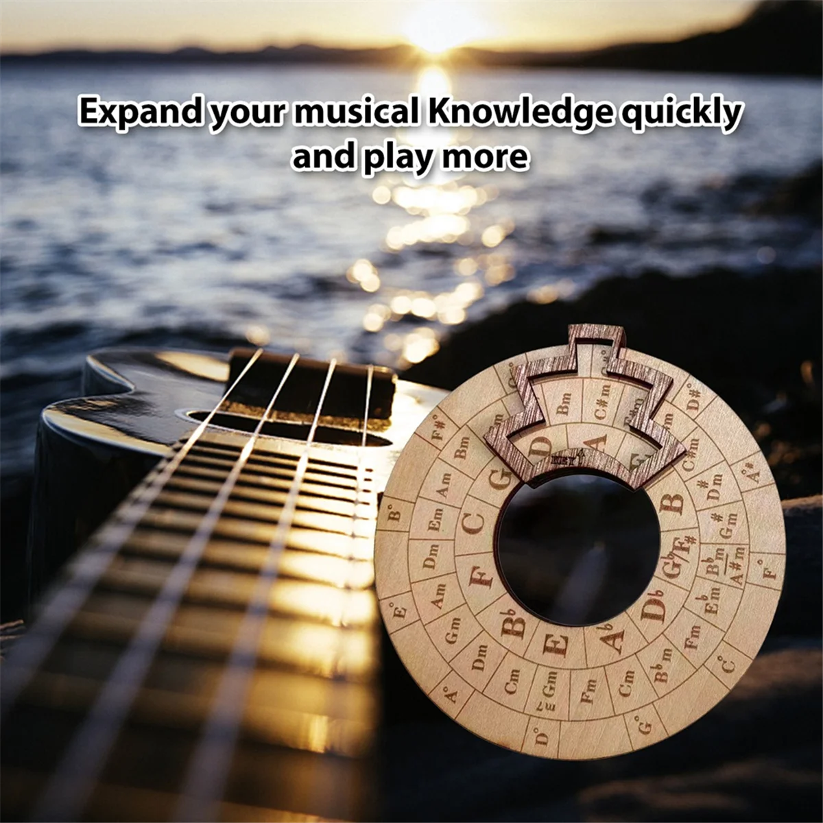 A71P أداة ميلودي خشبية أداة موسيقية صانع ميلودي الخشب دائرة العجلة الخامسة، عجلة خشبية دائرية وموسيقية #6