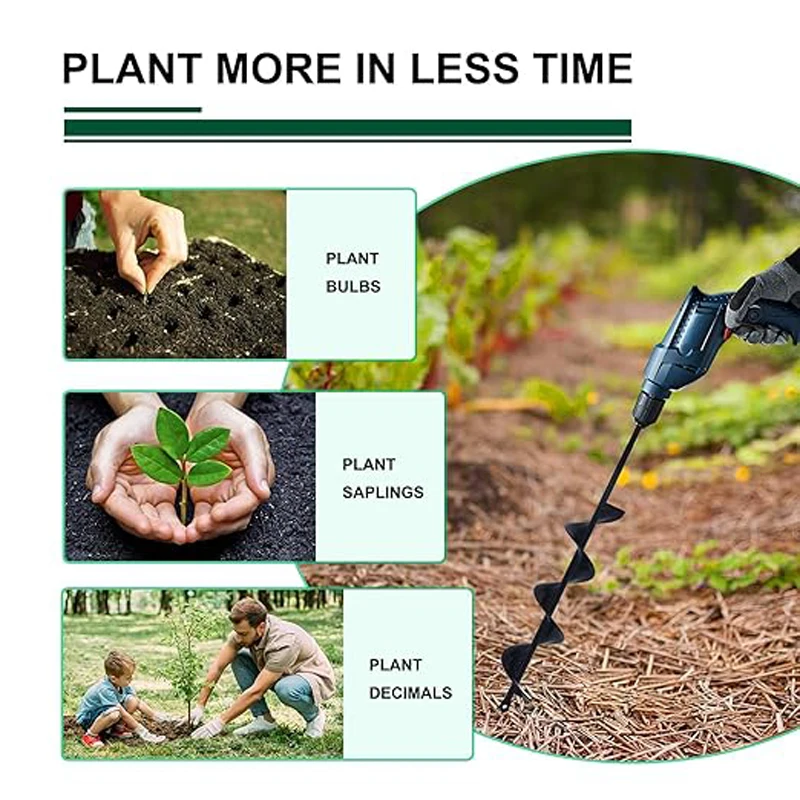 Perceuse à main électrique, perceuse au sol, petite tige à vis, perceuse hélicoïdale, accessoires de jardin, perceuse de plantation