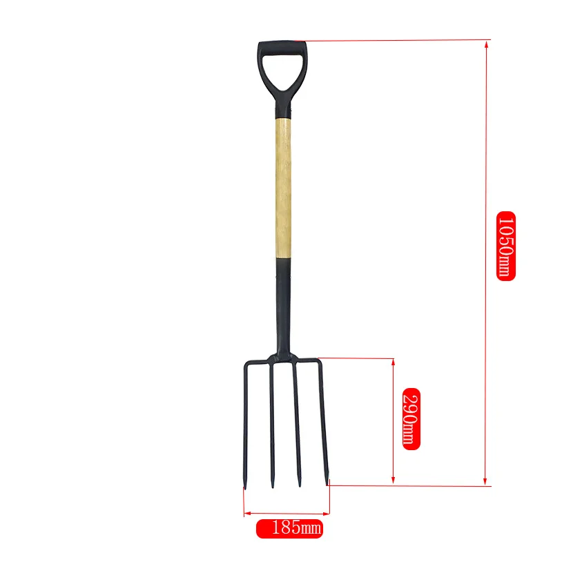 Steel D Grip Wood Handle Digging Fork   Shipping Fork Pitchfork Spading Digging Fork