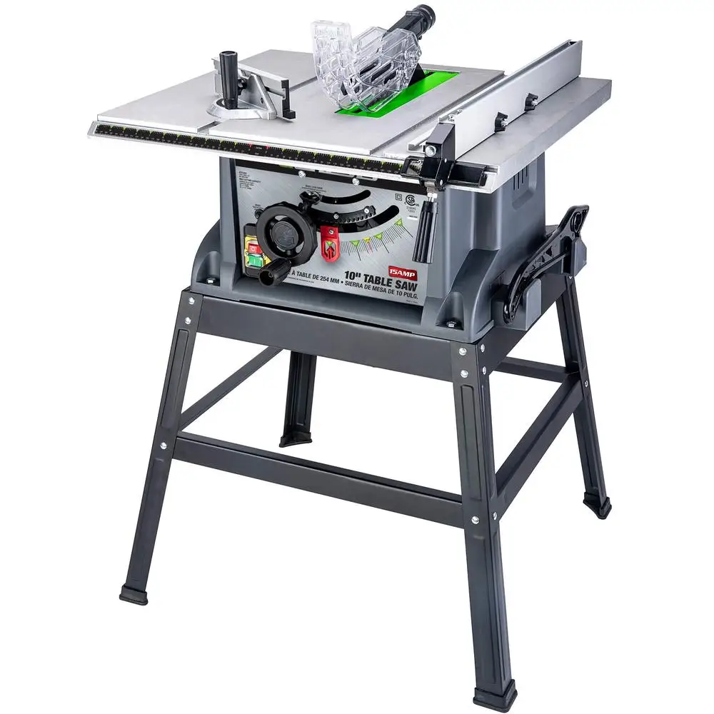 10-Inch Table Saw with Metal Stand Powerful 15-Amp Motor  GTS10SC