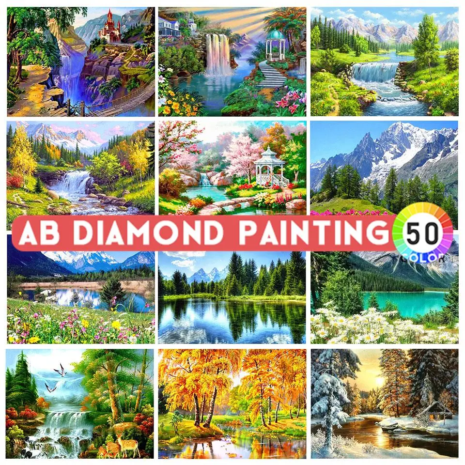 AB Drills 5D pittura diamante fai da te pittura di paesaggio quadrato/rotondo ricamo Set mosaico arte immagine decorazione della casa regalo