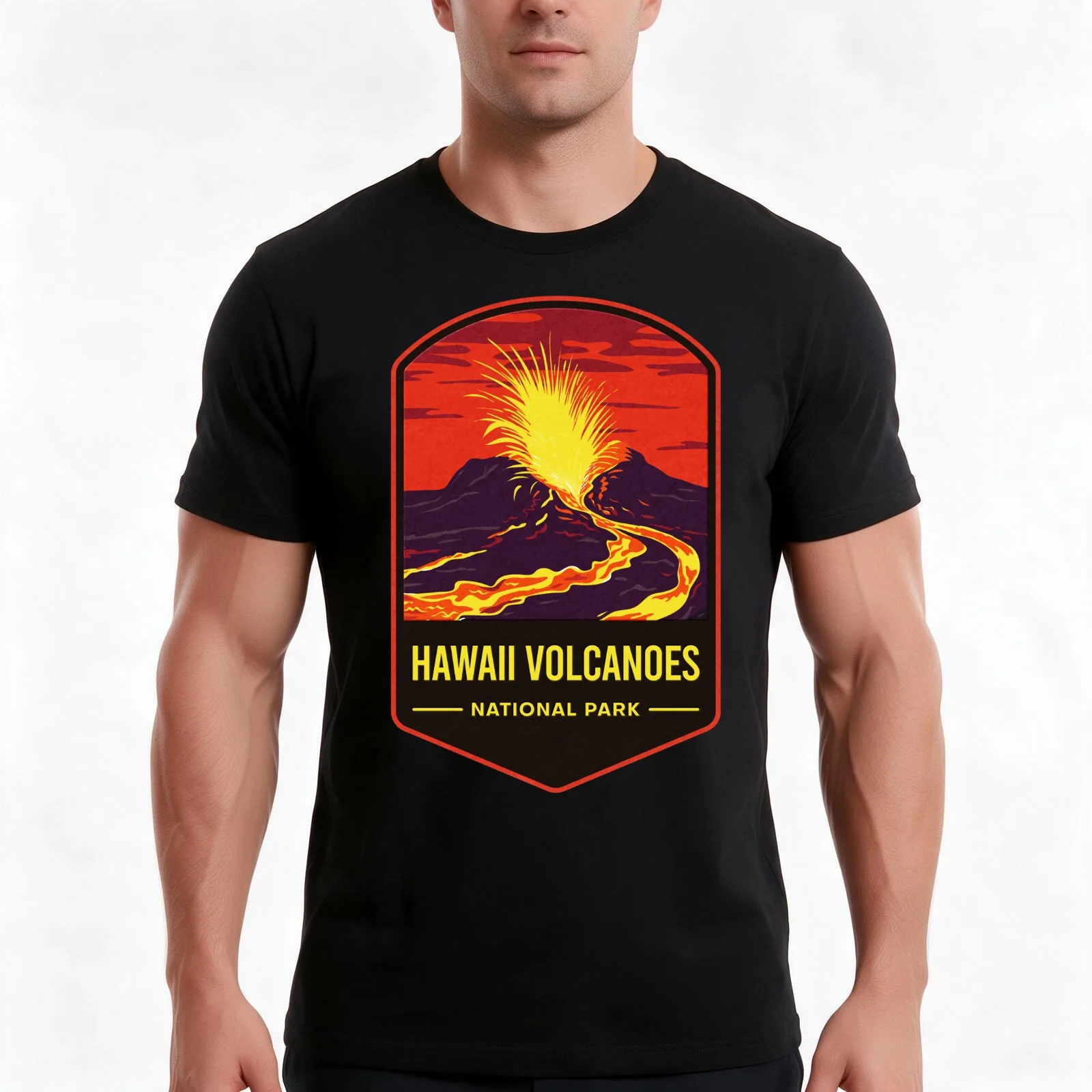 Hawaii Volcanoes National Park T-Shirt, Summer Casual Cotton Tee, Oversized Streetwear Tops, Vintage Graphic Print, 100% Cotton