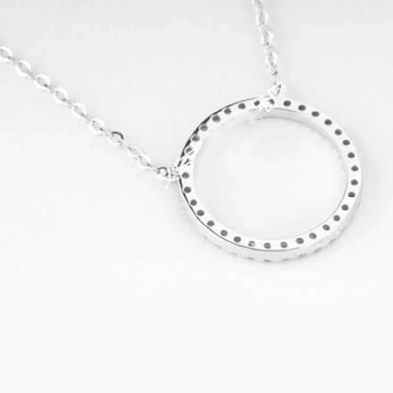 Hot Fashion Woman Lucky Circle Necklace Rhinestone Alloy Pendant Clavicle Necklace Creative Jewelry Gifts Star With The Necklace