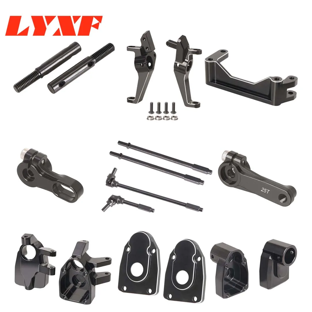 LYXF Aluminum Servo Arm C Hub Carrier Steering Knuckle Drive Shaft for Rc Car Axial 1/8 AXP8 Gilamon