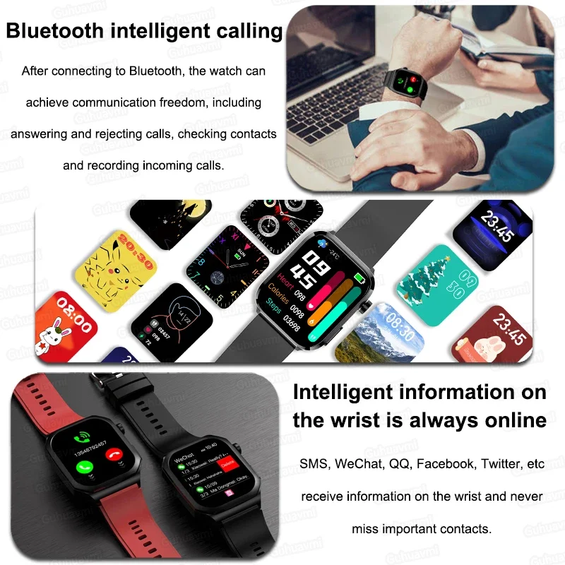 2024new ai medizinische Qualität Smartwatch Blutzucker Blutfett Harnsäure EKG ppg Körper temperatur Bluetooth Anruf Gesundheit Smartwatch