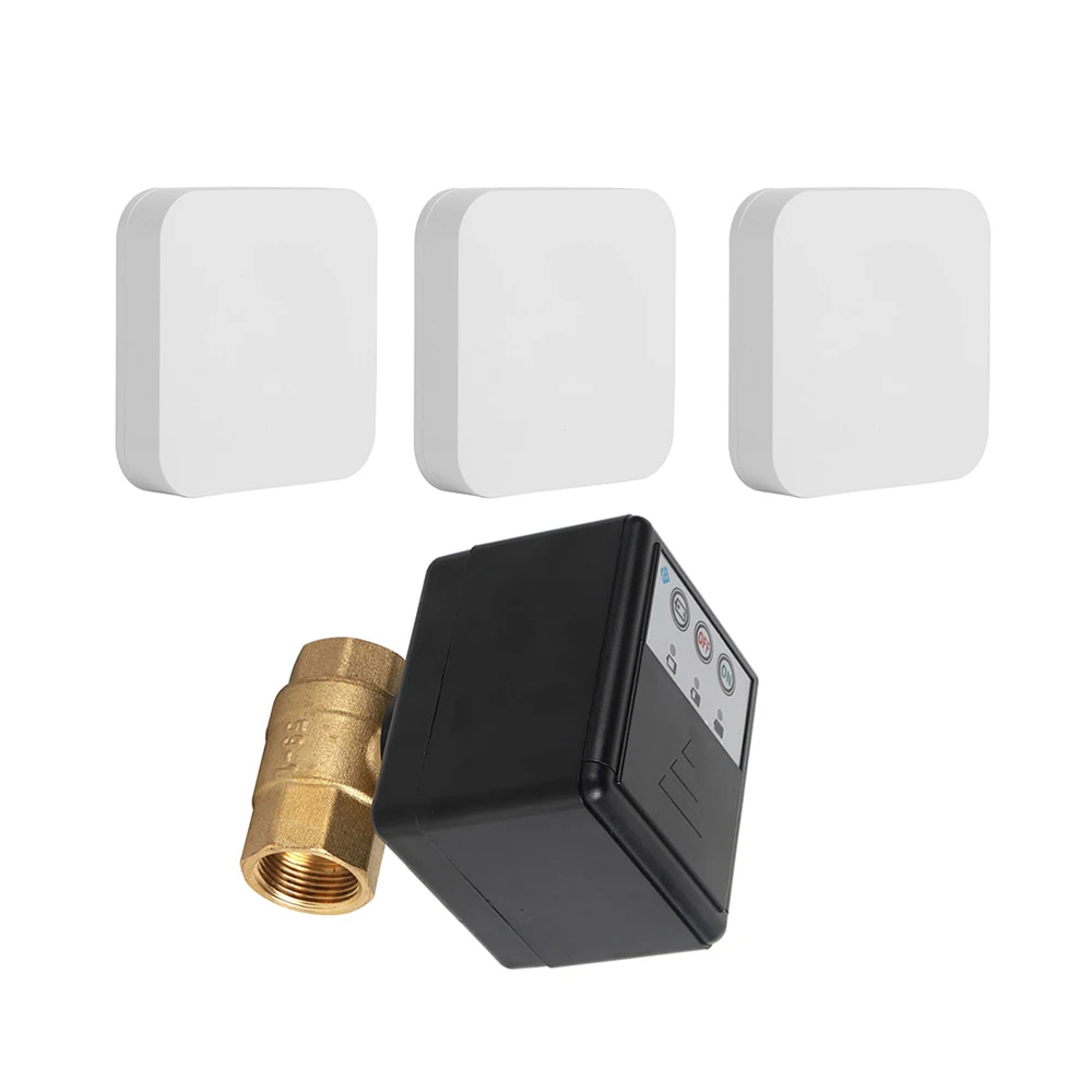 433MHz Wireless Automatic Water Leak Sensor & Shut-Off Brass Valve Kit, Battery-Powered Protection Against Water Leaks