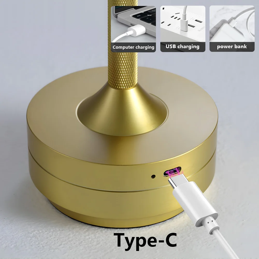 Novo 40leds toque lâmpada de mesa USB-C carregamento 3 modos luz regulável lâmpada do berçário com 2000mah bateria lâmpada mesa cabeceira para leitura