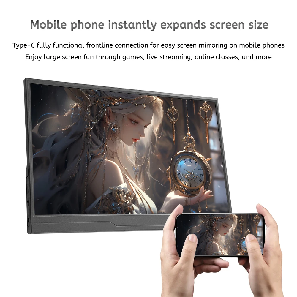 14 Inch Portable Monitor HDMI-Compatible Laptop second screen Gaming Extended Display For Switch/PS4/Xbox/Raspberry Pi