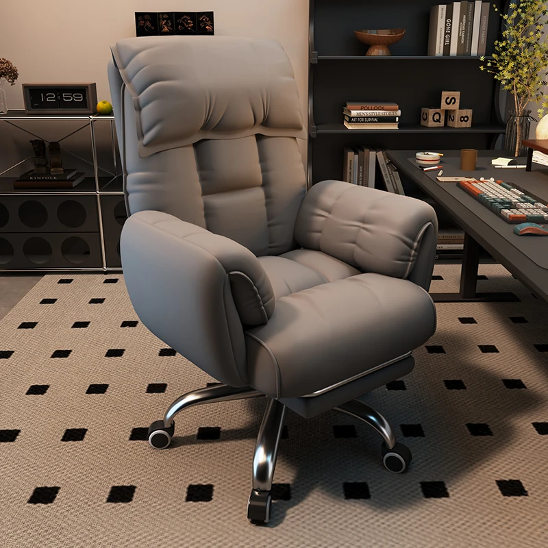 

For Armrest Wheels Office Chair Rolling Luxury Executive Foot Rest Gaming Chair High Manger Chaise De Bureau Office Furniture