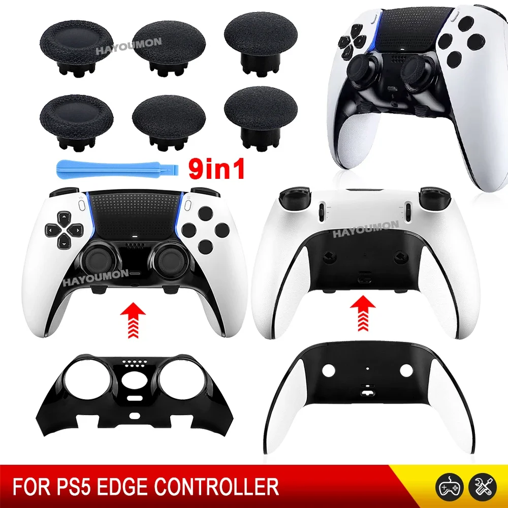 6 FARBEN 9IN1 Für PS5 DSE Controller Obere und Untere Abdeckung für PS5 Edge Gamepad Vorder- und Rückseite mit Joystick-Kappen