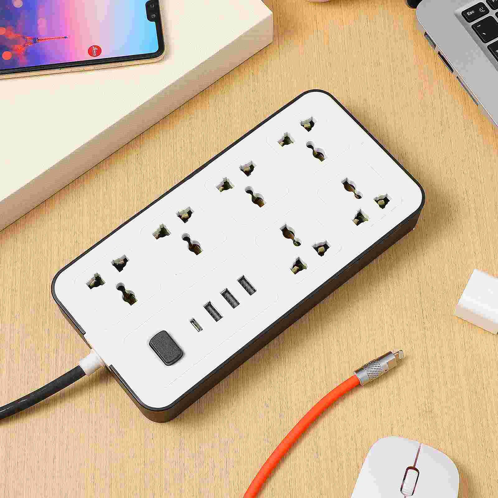 Power Outlet USB Strip British Standard Panel Multi-hole Switch Wiring Socket Flat Plug Abs Functional Board