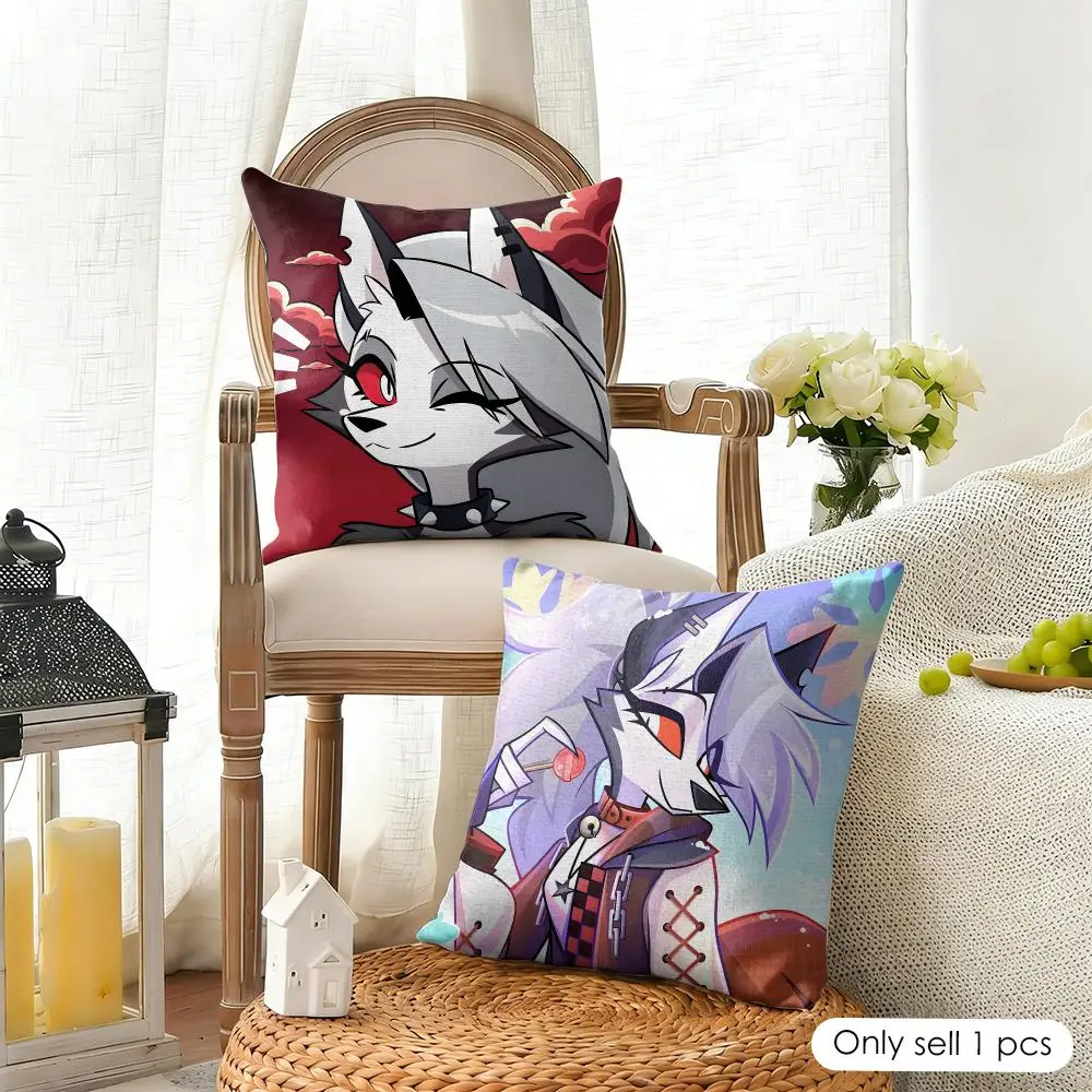 Cartoon H-Helluva Boss Loona Cushion Cover Decorative Linen Throw Pillow Case Soft For Bed Sofa Car Home Decor