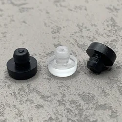 50pcs Rubber Stem Bumpers Hole Screw Plug 12*10*6.5mm Clear Black Glass Table Leg Chair Feet Pad Anti-slip Heightened Furniture