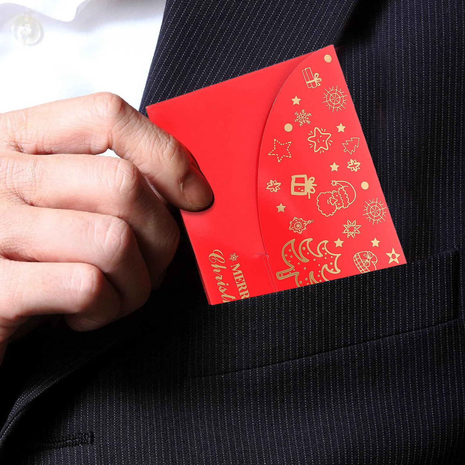 5pcs Gold Foil Red Packets Lucky Money Envelopes Christmas New Year Decorative Traditional Festive Red Envelopes For Gifting