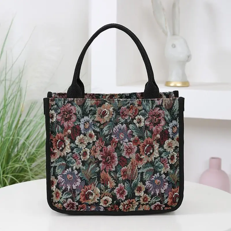 

Женская этническая винтажная холщовая сумка, модная и портативная пригородная сумка, идеальный подарок для обеда