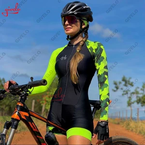 GIVELO-Macacão feminino ciclismo, macacão, manga comprida, resistente aos raios UV, roupa de bicicleta, macaco ciclismo, MTB 8 principais vendas fantasia macaco sexy - №7