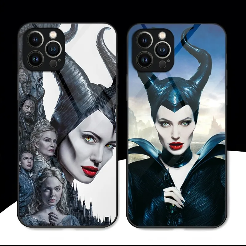 Maleficent Phone Case Hot Tempered Glass For IPhone 15 13 12 11 14 Pro Max Mini X XR XS 8 7 6s Plus SE 2020 Cover