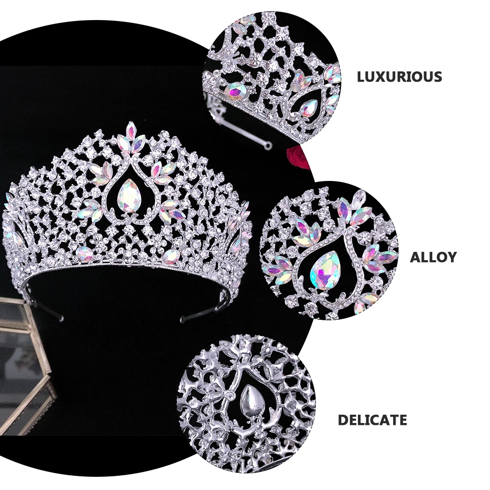 

1Pcs Crystal Crown Headband Premium Alloy Bridal Headdress Eye-Catching Wedding Accessory for Bridesmaid Wife Gift