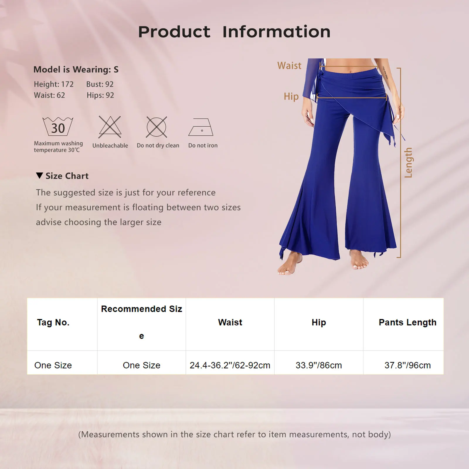 Womens Split Flared Belly Dance Pants Halloween Carnival Costume Solid Color Pants Lace-Up Skirted Pants