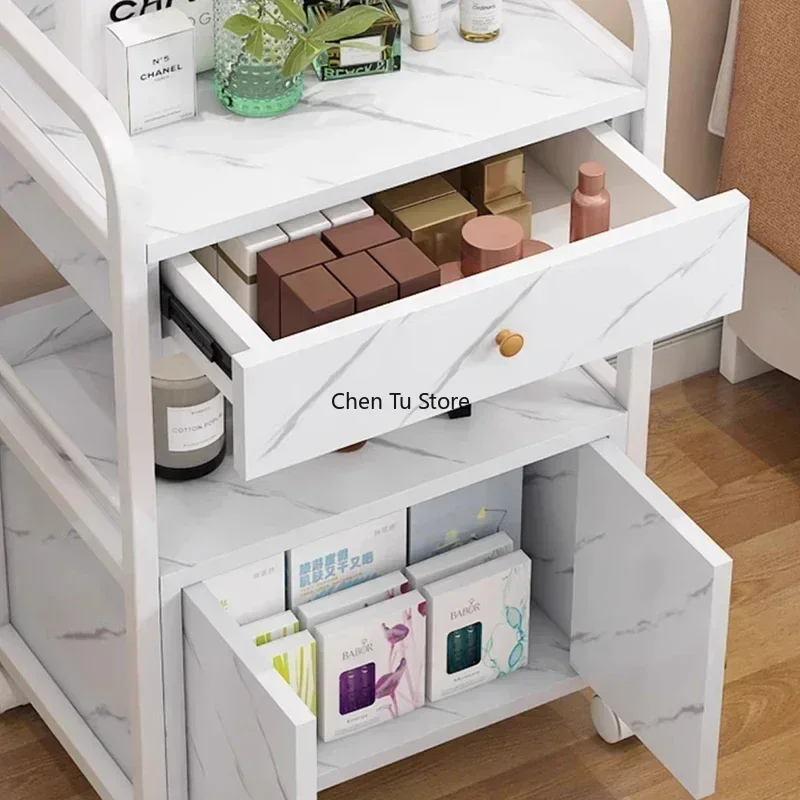 Cart Wheels Drawers Salon Trolley Salon Aesthetic Auxiliary Beauty Spa Organizer Trolley Drawer Carrello Estetista Furniture