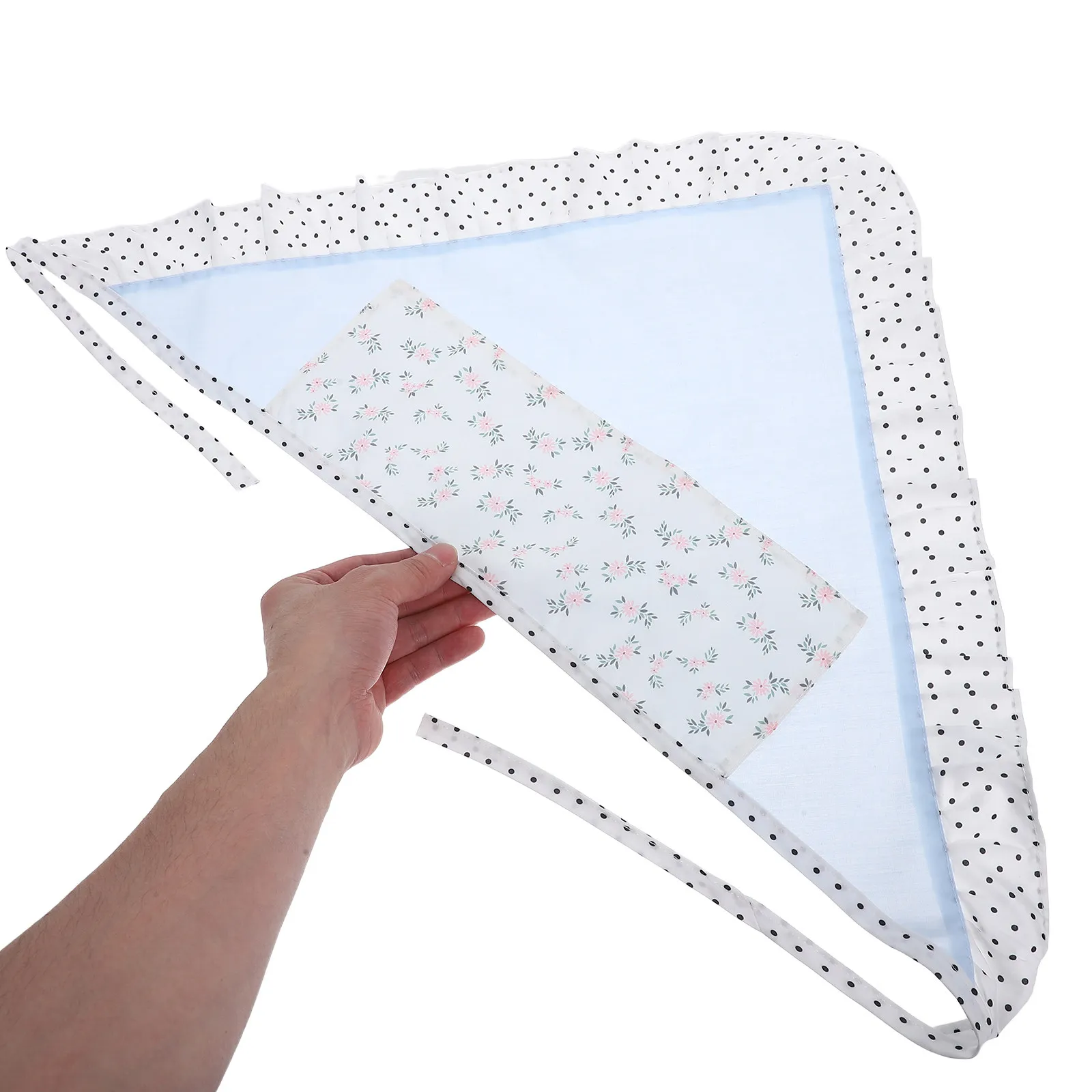 

Треугольный шарф светло-голубого цвета с цветочным узором в горошек, элегантный аксессуар для женщин, модный головной убор для вечеринок