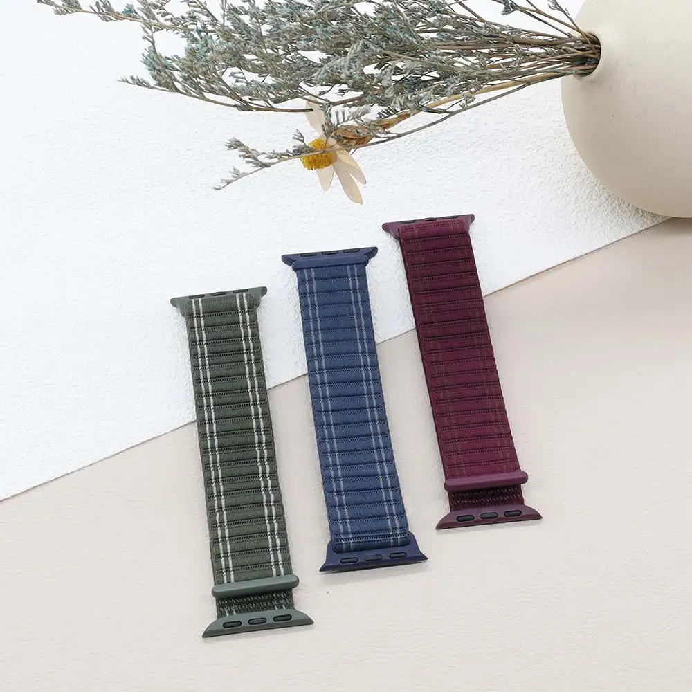 Ремешок нейлоновый для Apple Watch Band 46 мм 49 мм 45 мм 44 мм 41 мм 42 мм 40 мм, эластичный тканевый браслет для iWatch Series Ultra 10 9 8 7 6 5 4 3