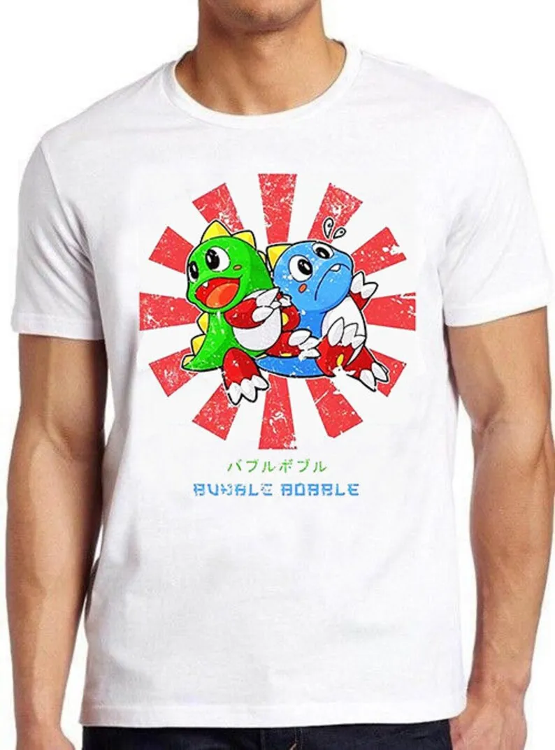 

Bubble Bobble Funny Gaming 80s Gamer Nerd Game Cool Gift Tee T Shirt 777