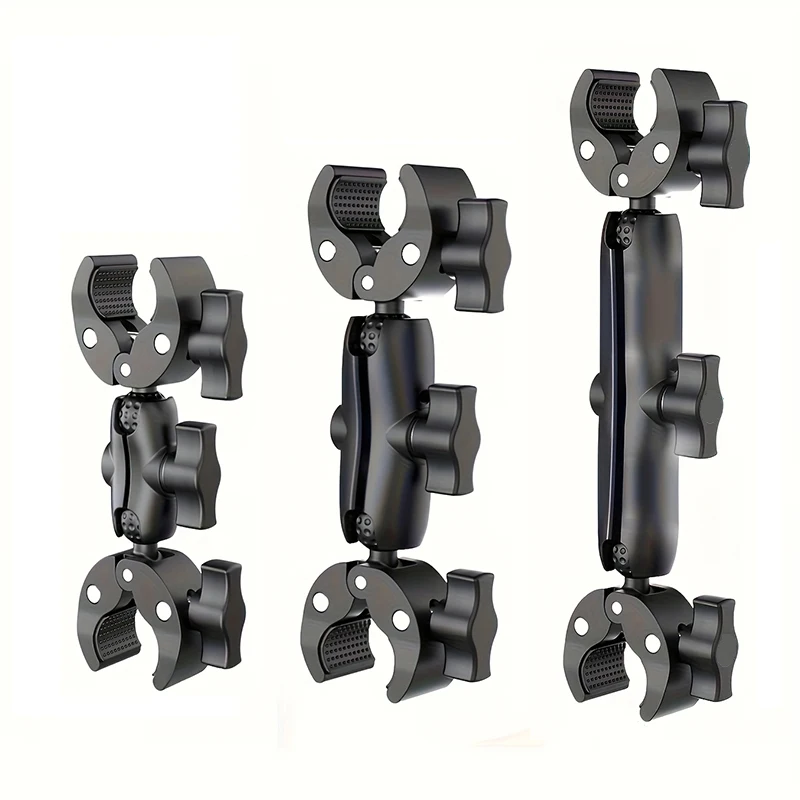 Double Clamp Camera Mount Clip Crab Support for Go Pro Handlebar Pole Bracket for Gopro Hero Insta360 DJI Action Accessories