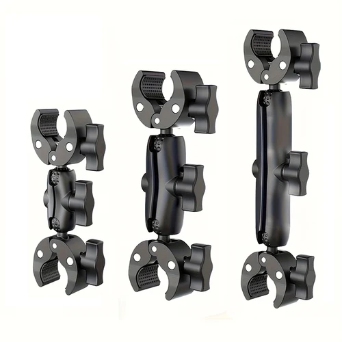 Clip de montaje de cámara de doble abrazadera, soporte de cangrejo para Go Pro, soporte de poste de manillar para Gopro Hero Insta360 DJI, accesorios de acción