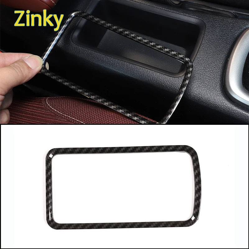 

ABS plastic carbon fiber Car central control gear storage box frame sticker Suitable for Toyota Hilux 2015-2024 Accessories