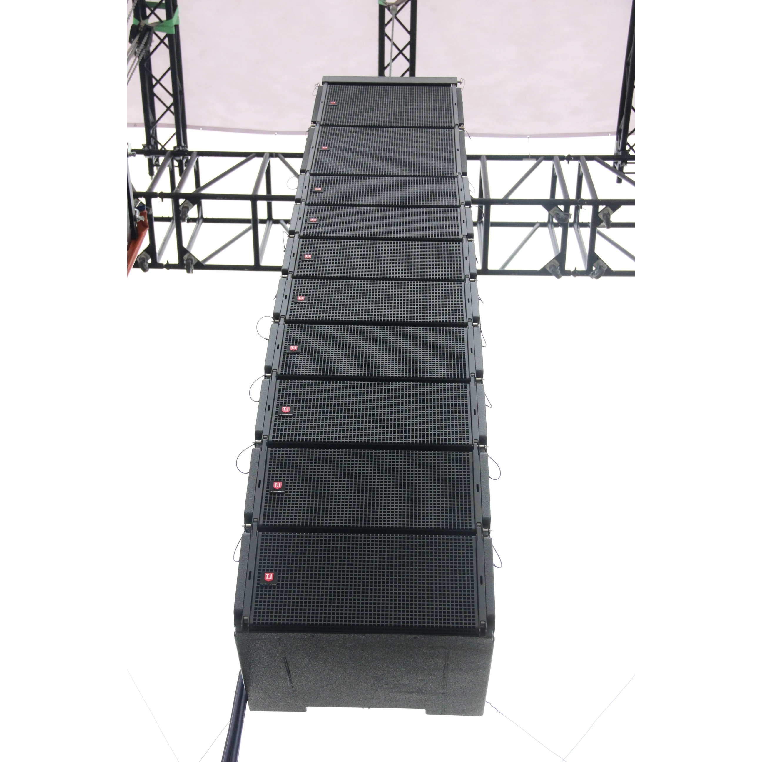 Głośniki trójdrożne T.I Pro Audio z podwójnym 10-calowym głośnikiem niskotonowym, do kościołów, na występy, system Line Array LA-310