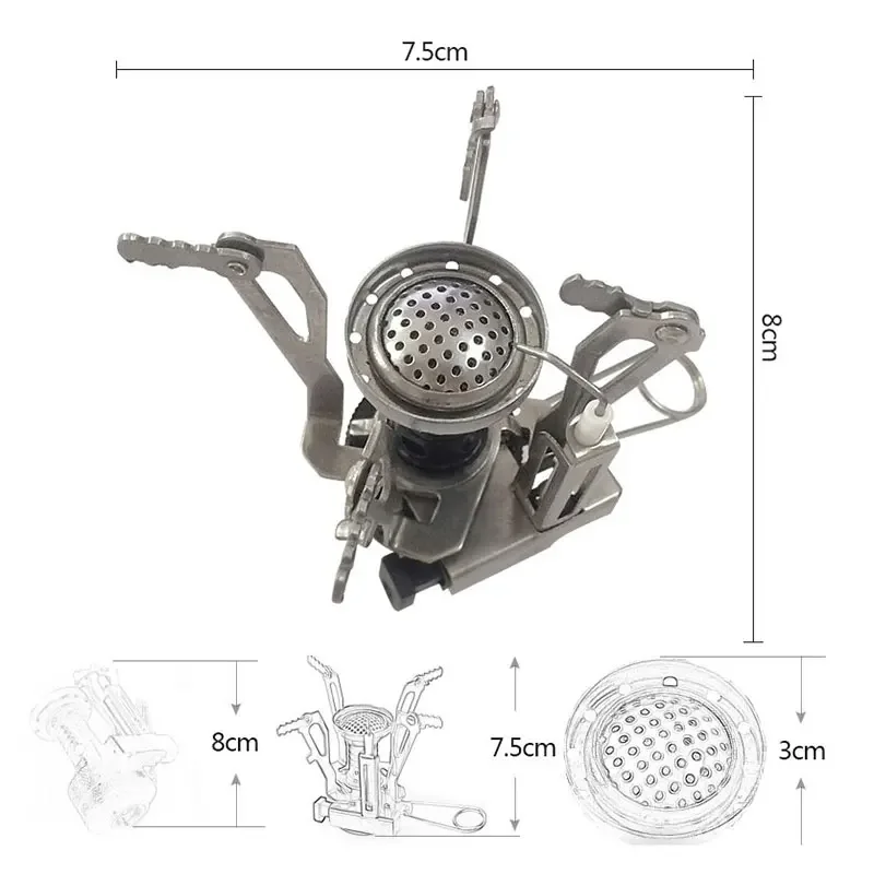 Camping Mini Stoves FoldingTitanium Alloy Outdoor Gas Stoves Survival Furnace Picnic Cooking Picnic Split Stoves Cooker Burners