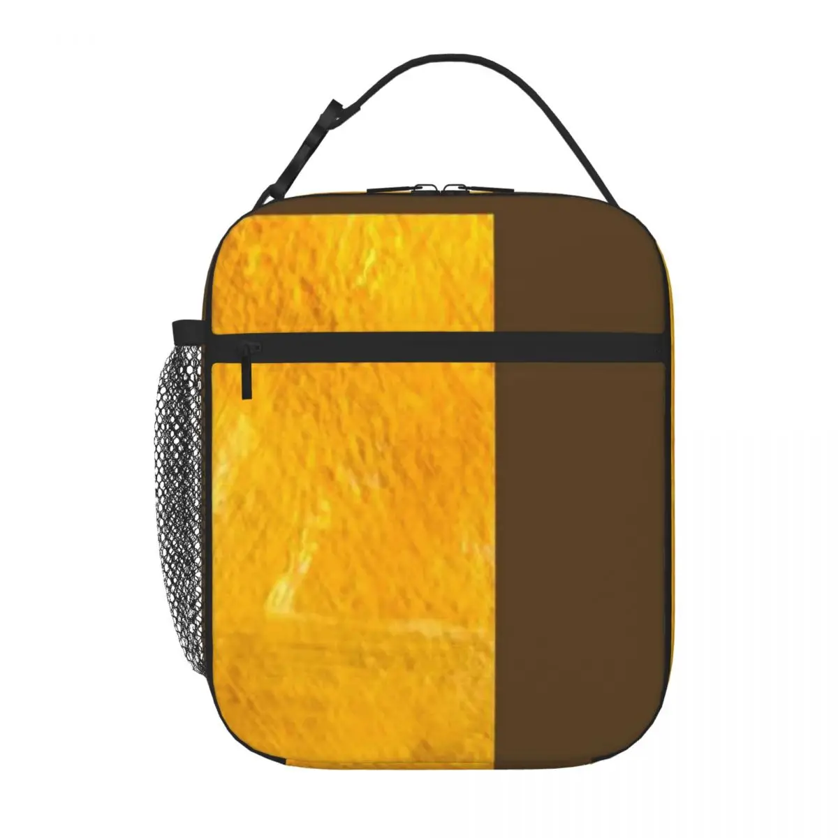 Bestselling Yellow Abstract 1 Large Capacity Adjustable Strap Lunch Bag Desk Dining Meal Prep Bag