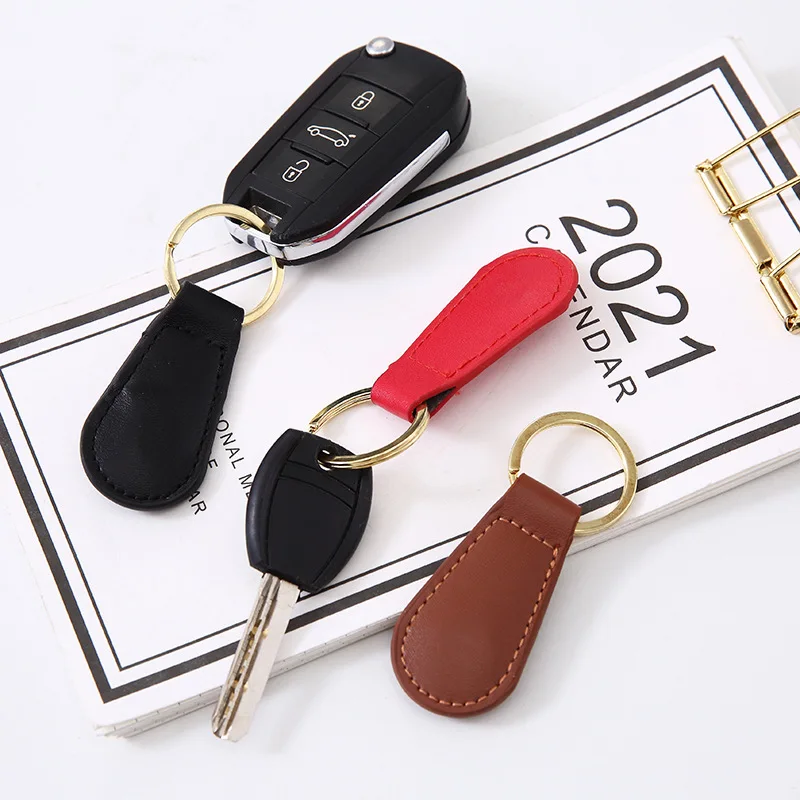 Simple Magnetic Keychain Trendy PU Metal Car Keyring Fashion Men Women Gold-color Magnet Key Chains Cute Home Keys Accessories